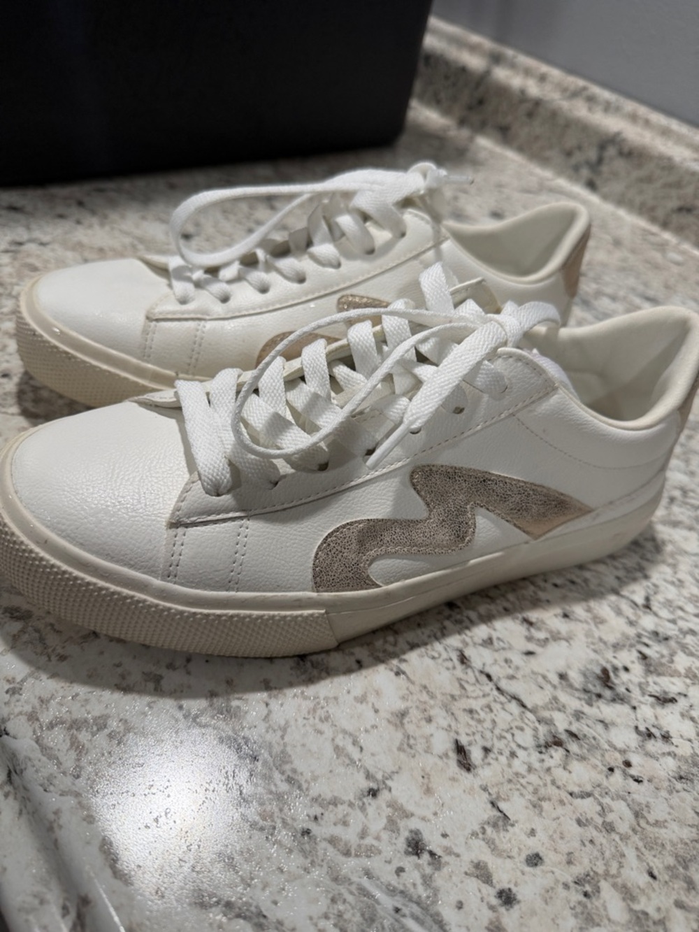 Blowfish Malibu White Sneakers with Metallic Heel Tab